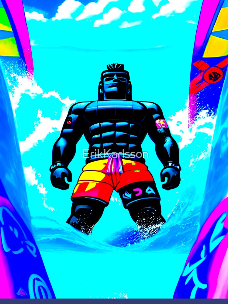 ANIME MANGA SURFING HAWAII KAIJU MOAI T-SHIRT  Kids T-Shirt by  ErikKarlsson