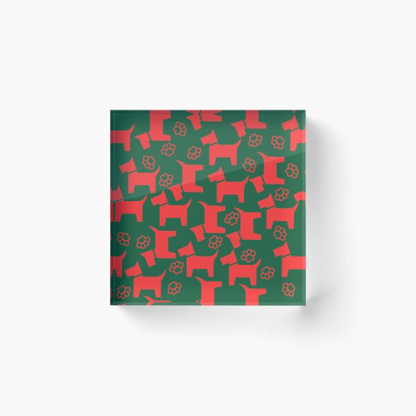 Item preview, Christmas Dog Paw Green Red Pattern designed and sold by EnigmaStitcher.