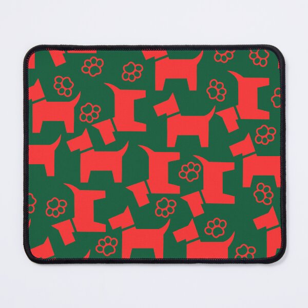 Item preview, Christmas Dog Paw Green Red Pattern designed and sold by EnigmaStitcher.