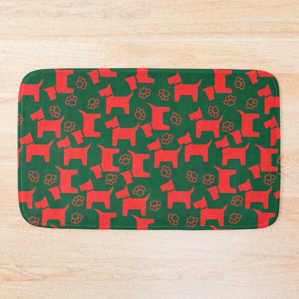 Item preview, Christmas Dog Paw Green Red Pattern designed and sold by EnigmaStitcher.