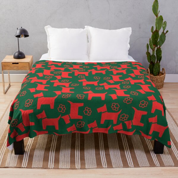 Item preview, Christmas Dog Paw Green Red Pattern designed and sold by EnigmaStitcher.