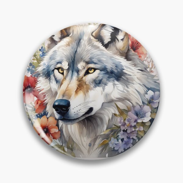 Item preview, wolf with flowers 8 designed and sold by SchokoGoth.