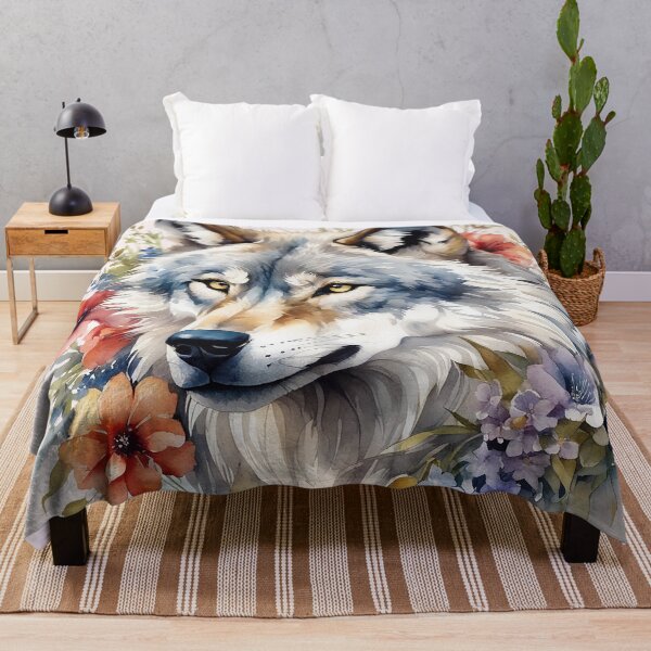 Item preview, wolf with flowers 8 designed and sold by SchokoGoth.