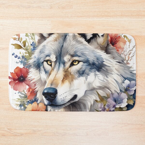 Item preview, wolf with flowers 8 designed and sold by SchokoGoth.