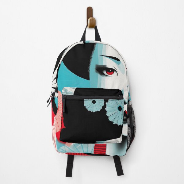 Item preview, Japanese Maiko Optical Art Red and Turquoise designed and sold by Meeheemaha.