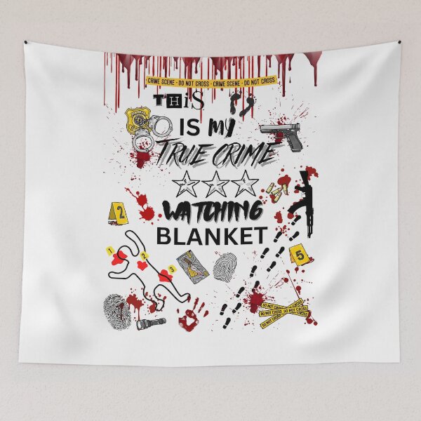 Item preview, Horror and crime movies under a cozy blanket designed and sold by The Sticker Spree  ⭐️⭐️⭐️⭐️⭐️.