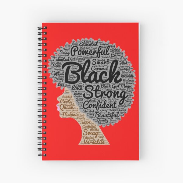 Black Woman Natural Hair Words In Afro Spiral Notebook