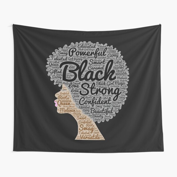 Discover Black Woman Natural Hair Words In Afro Tapestry