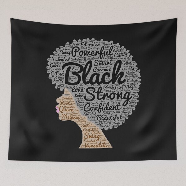 Item preview, Black Woman Natural Hair Words In Afro designed and sold by blackartmatters.