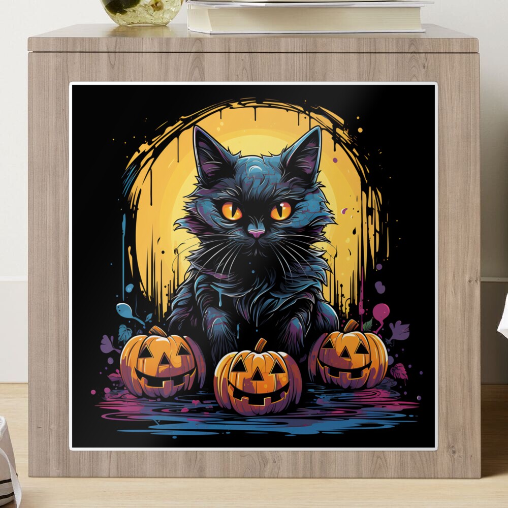 Halloween Throw Pillow Cover Gothic Ghost Pumpkin Black Cat Trick