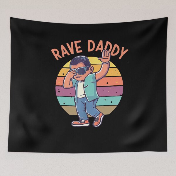 Artikelvorschau, Rave Daddy Retro Dad Dabbing im Vibrant Club entworfen und verkauft von MissRasheedHam.