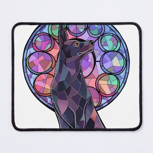 Item preview, Colorful Stained Glass Black Wolfdog designed and sold by octoboobs.