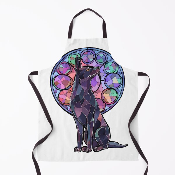 Item preview, Colorful Stained Glass Black Wolfdog designed and sold by octoboobs.