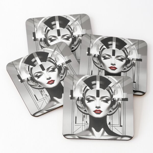 Item preview, Metropolis: Elegant woman in Bauhaus style: art print, clothing, wall decor designed and sold by VonRauenfeld.