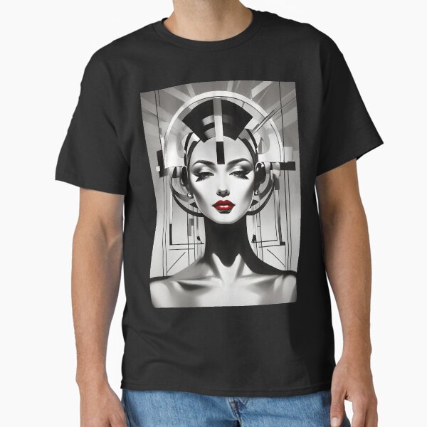 Item preview, Metropolis: Elegant woman in Bauhaus style: art print, clothing, wall decor designed and sold by VonRauenfeld.