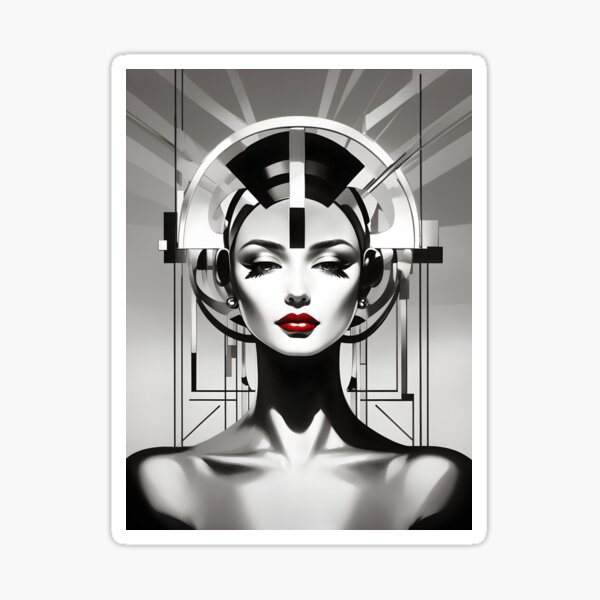 Item preview, Metropolis: Elegant woman in Bauhaus style: art print, clothing, wall decor designed and sold by VonRauenfeld.
