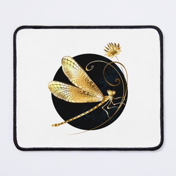 Item preview, Golden dragonfly in black circle designed and sold by Blackmoon9.
