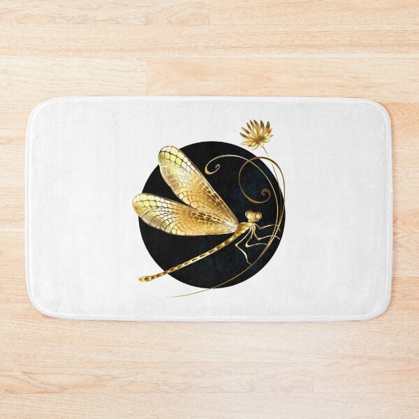 Item preview, Golden dragonfly in black circle designed and sold by Blackmoon9.