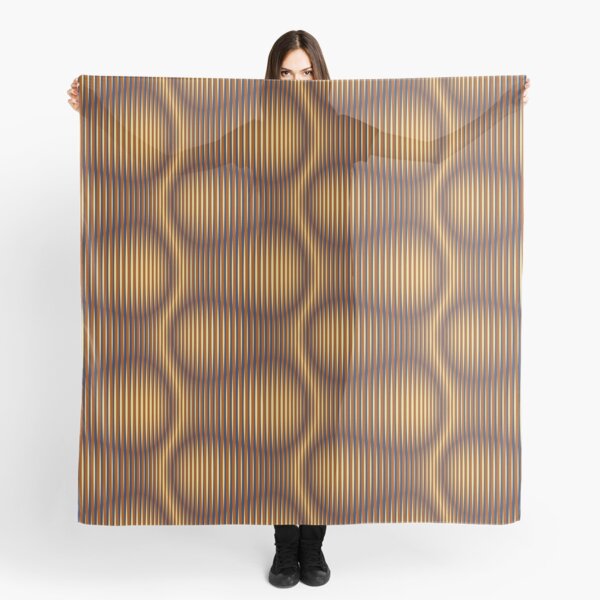 Bulbous Moiré - yellow-blue-brown Scarf