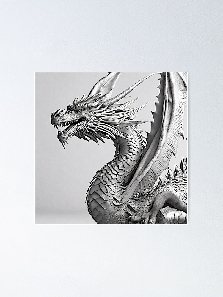 Illustration Of Dragon Poster Painting on sale canvas