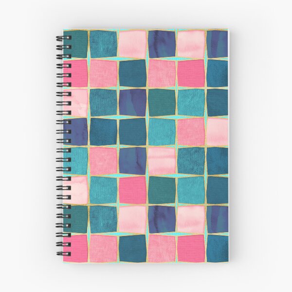 Item preview, Almost Squares Abstract Tile Collage in Pink and Blue  designed and sold by micklyn.
