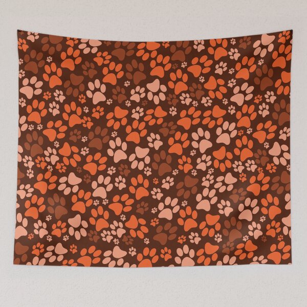 Item preview, dog footprints orange  designed and sold by ZiphGames.