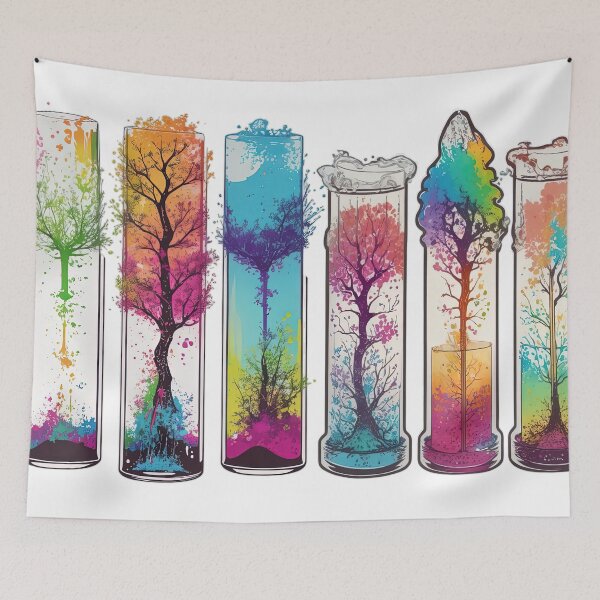 Item preview, tree growing from a Glass Test Tubes with soil at the bottom of the test tube. designed and sold by Natcharee.