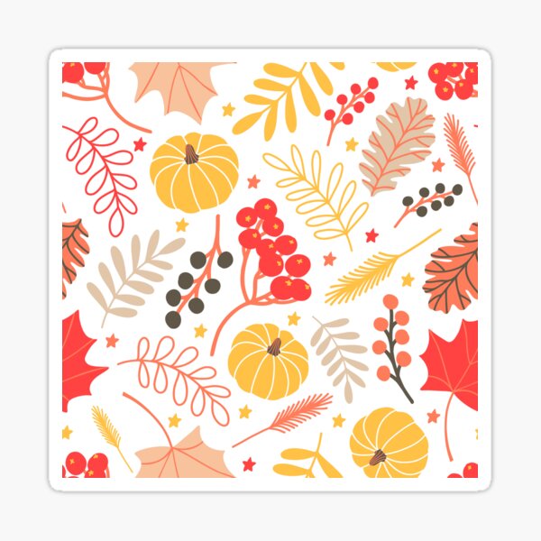 Item preview, Seasonal Autumn Botanical Berries Pumpkin pattern designed and sold by Nicola-Rowe.