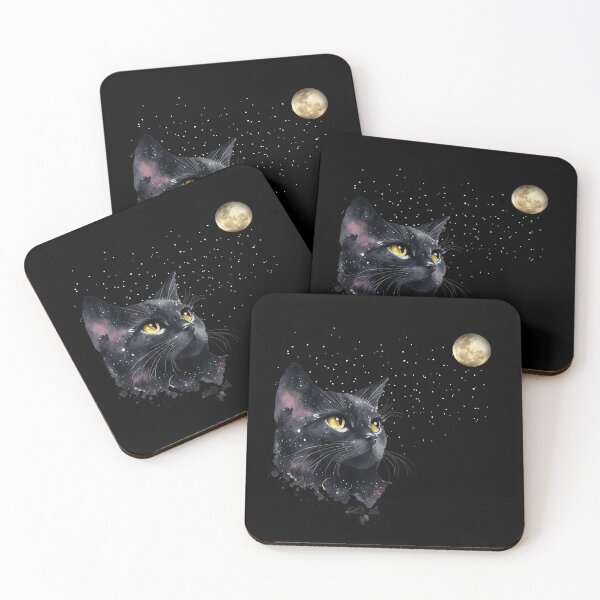 Item preview, CAT AND THE MOON, MYSTERIOUS BLACK CAT AND MOON designed and sold by Danicus666.