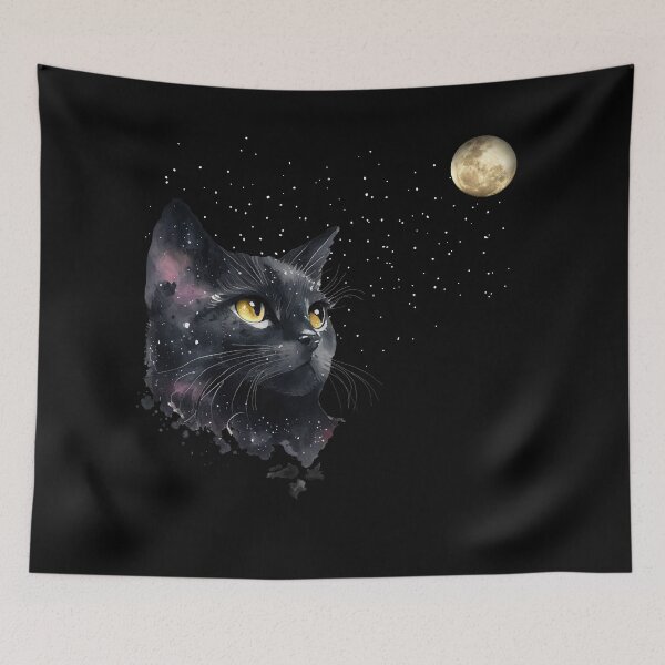 Item preview, CAT AND THE MOON, MYSTERIOUS BLACK CAT AND MOON designed and sold by Danicus666.