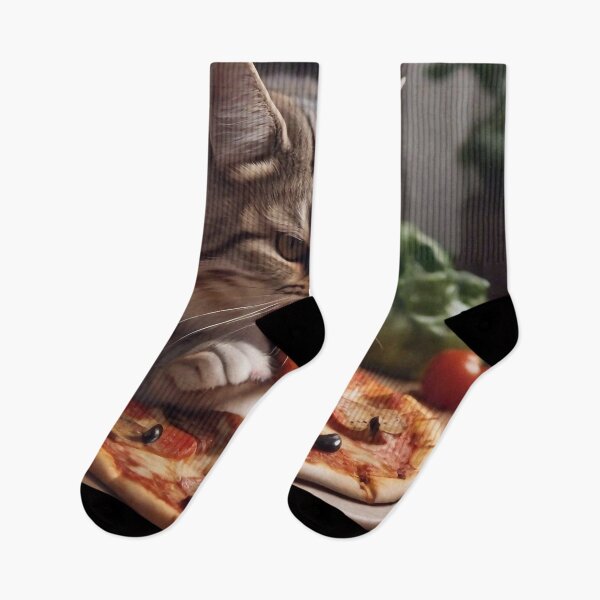 Item preview, A cat eating pizza designed and sold by M-Y-A-R-T-.