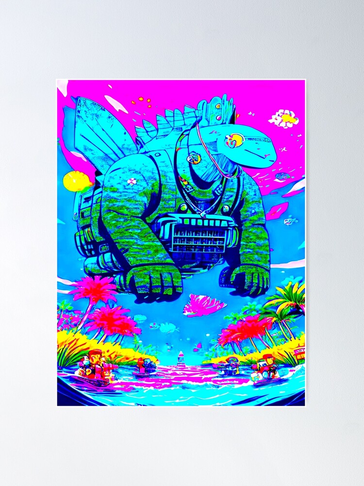 ANIME MANGA SURFING HAWAII KAIJU MOAI T-SHIRT  Kids T-Shirt by  ErikKarlsson