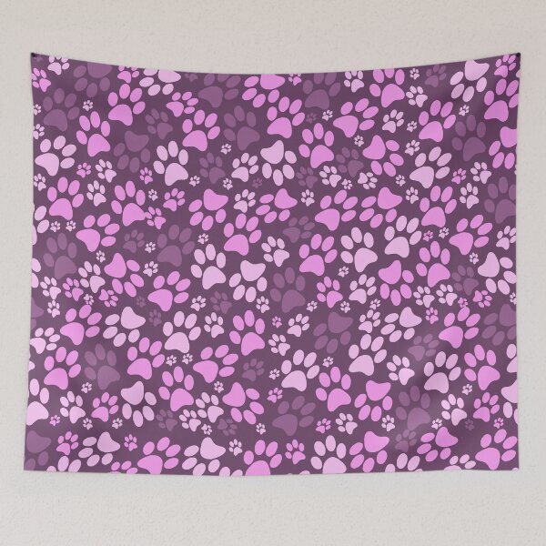 Item preview, dog footprints pink  designed and sold by ZiphGames.