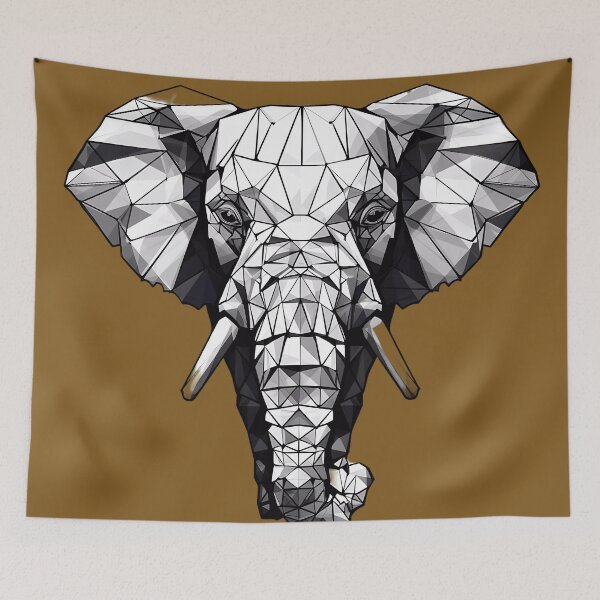 Item preview, "The Elephant and Geometric Figures: Artistic Fusion" designed and sold by Art-Vortex-fr.
