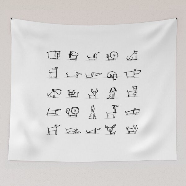 Item preview, Funny Dogs collection, different breeds. Sketch black and white style.  designed and sold by Kudryashka.