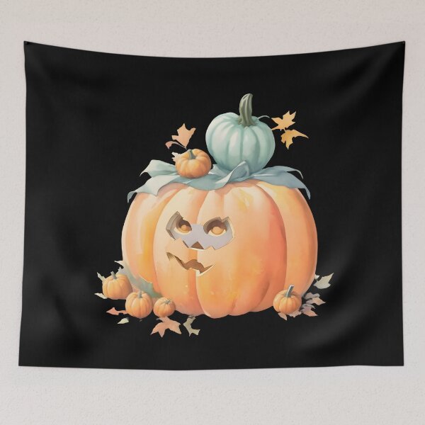 Item preview, Watercolor Hand Drawn Very Scary Halloween Pumpkins designed and sold by BloomCatB.