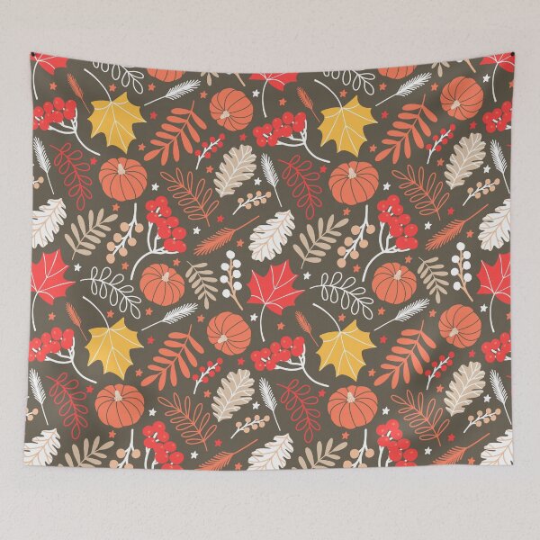Item preview, Seasonal Autumn Pumpkin Botanical Berries Nature pattern designed and sold by Nicola-Rowe.