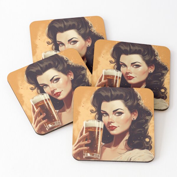 Artikelvorschau, Pin-Up-Girl mit Bierglas entworfen und verkauft von salarkoshop.