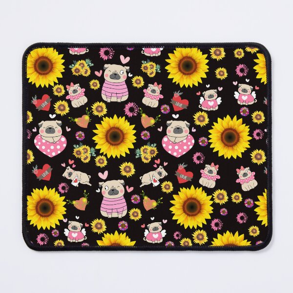 Item preview, Sunflower Pug Dog Pattern designed and sold by Wolfheartart.