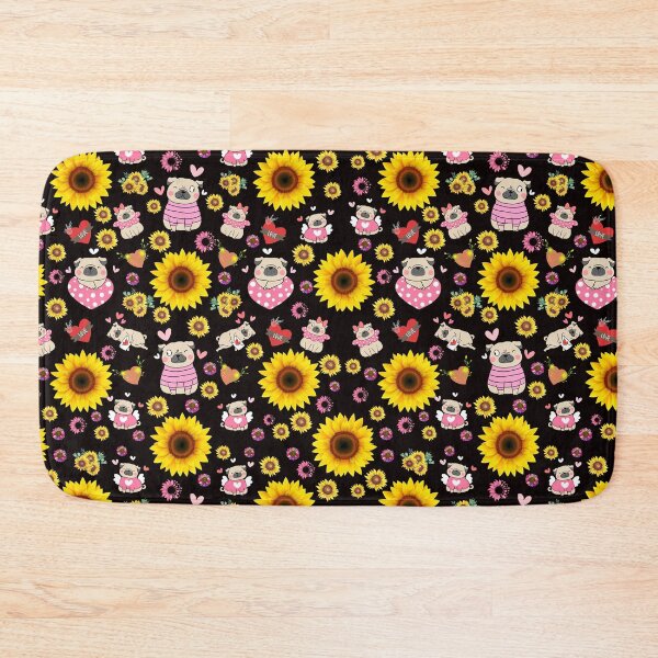 Item preview, Sunflower Pug Dog Pattern designed and sold by Wolfheartart.