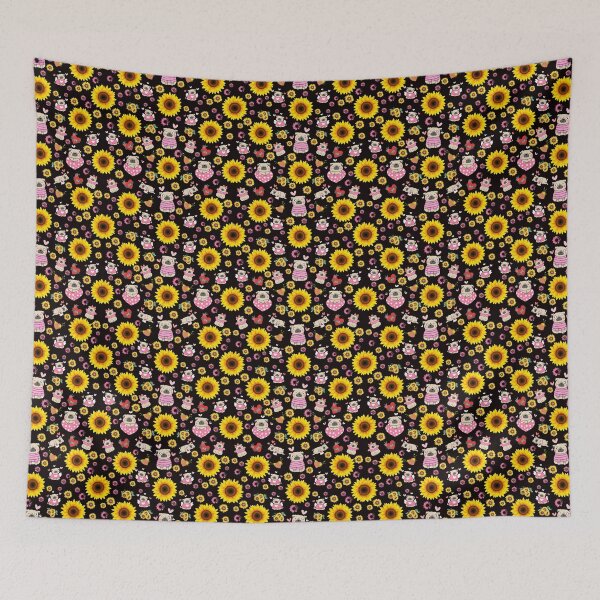 Item preview, Sunflower Pug Dog Pattern designed and sold by Wolfheartart.