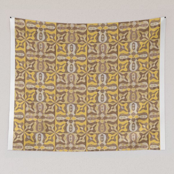 Aperçu de l'œuvre Carrelage vintage ocre créée et vendue par Alessandro Remo Mazzoni Remotextiles.