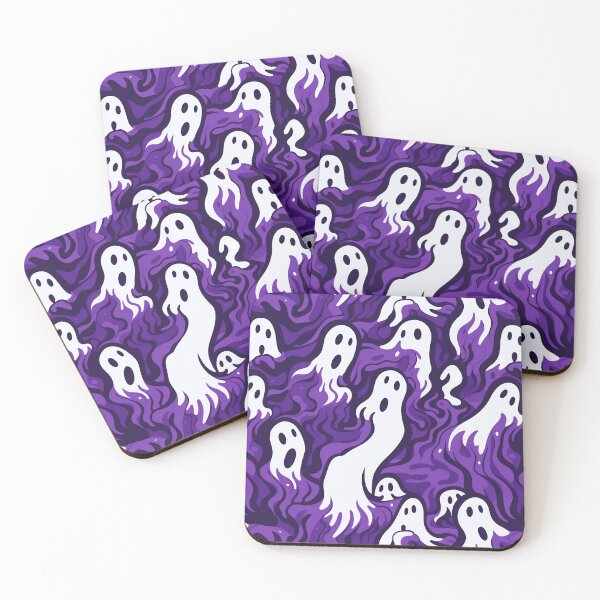 Item preview, White Ghosts in the Purple Seamless Pattern designed and sold by Sturdust.