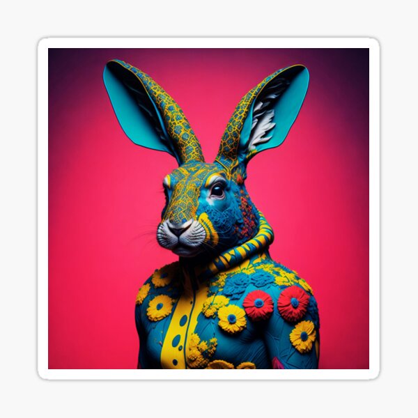 Item preview, hare in floral dress designed and sold by MacLis.