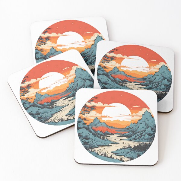 Item preview, Serene mountains at sunset  designed and sold by Biddakate.
