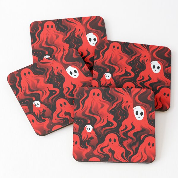 Item preview, Red Ghosts in the Dark Seamless Pattern designed and sold by Sturdust.