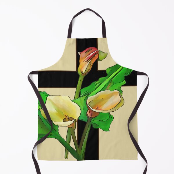 Item preview, Three Calla Lilies And Christian Cross Art designed and sold by taiche.