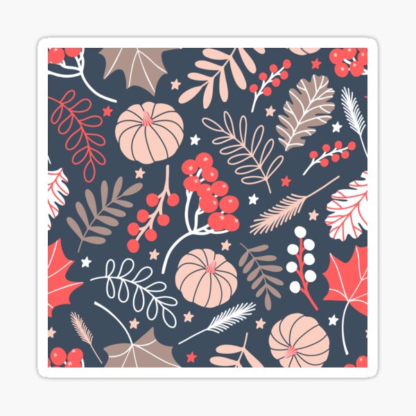 Item preview, Seasonal Autumn Botanical Pumpkin Berries Nature pattern designed and sold by Nicola-Rowe.