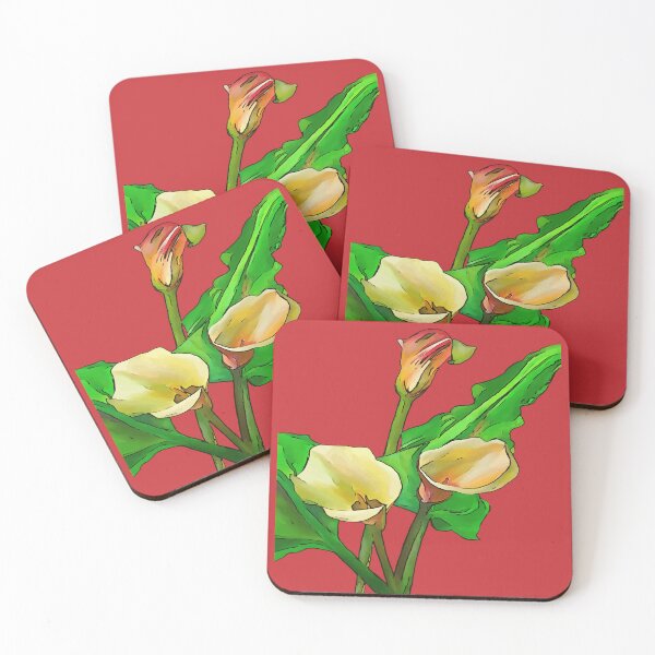Item preview, Three Calla Lilies Black Outline Art designed and sold by taiche.