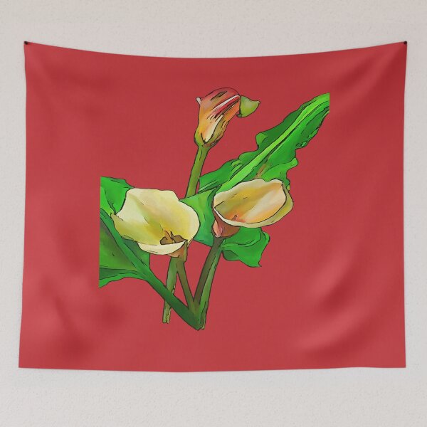 Item preview, Three Calla Lilies Black Outline Art designed and sold by taiche.